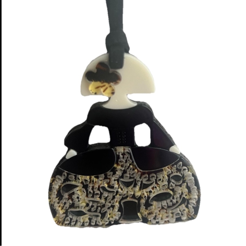 Handcrafted Black Resin Spring Girl Necklace